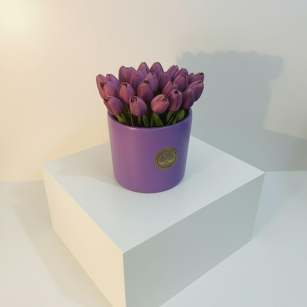 Lavender Peace Medium Vase — Soft Serenity Decorative Piece (20x20 cm)