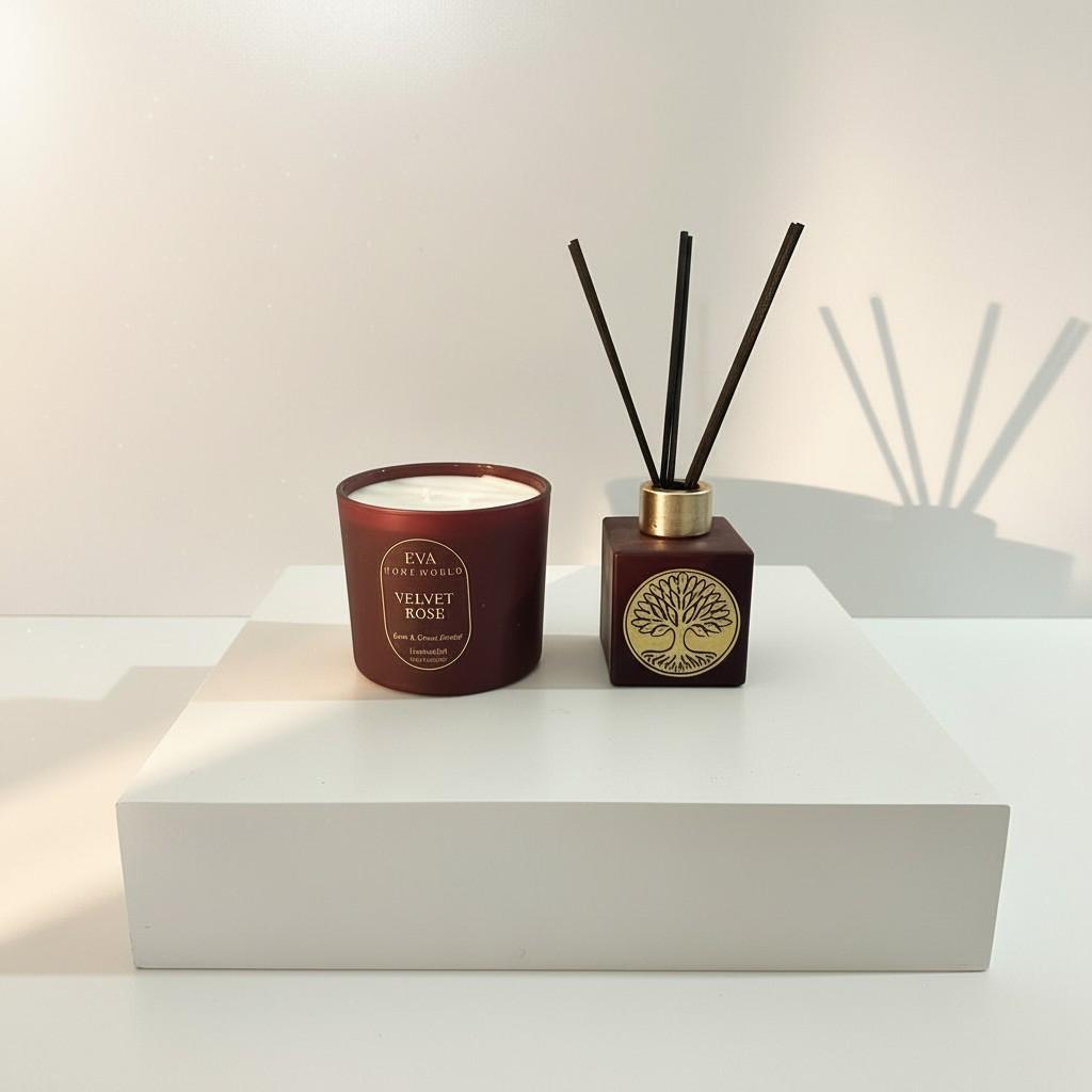 Velvet Rose Reed Diffuser & Glass Candle Set | Energy Fragrance Collection