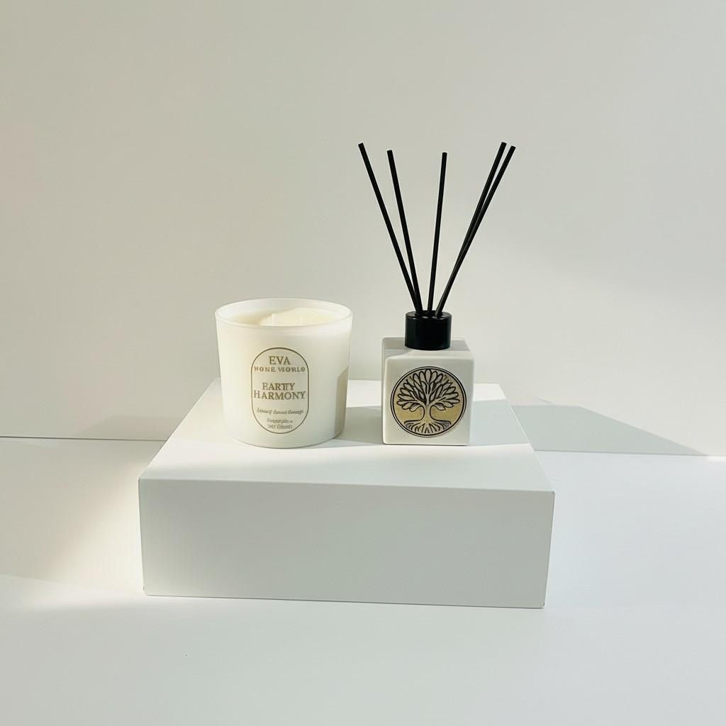 Earth Harmony Reed Diffuser & Glass Candle Set | Energy Fragrance Collection