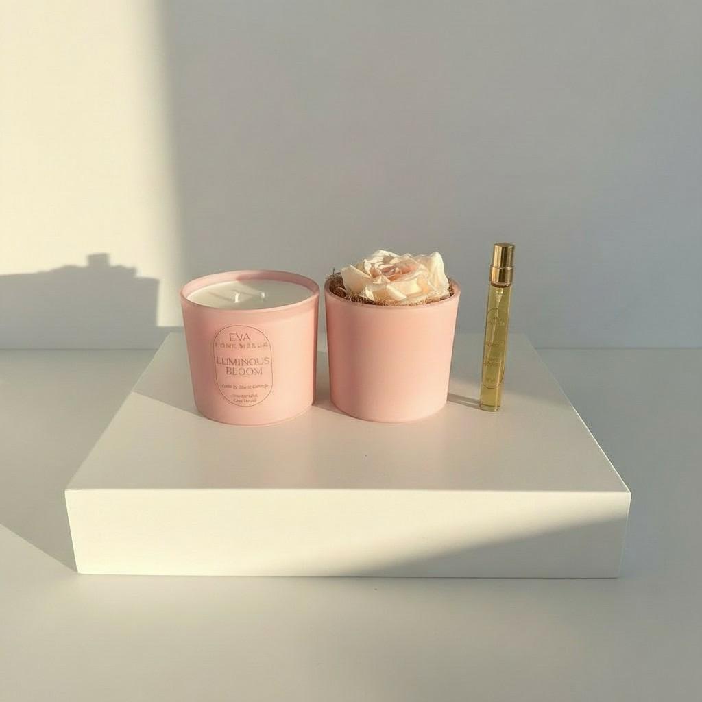 Luminous Bloom – Light & Elevation Energy Ritual Set (Glass Edition)