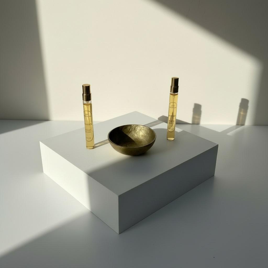Golden Ritual Bowl Set – Brass Decorative Bowl with Sacred Oud &amp; Golden Jasmine Energy Sprays