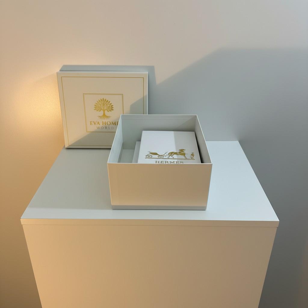 Luxury Decorative Book Box Set (2 Pieces) — Hermes & Louis Vuitton Inspired Coffee Table Decor
