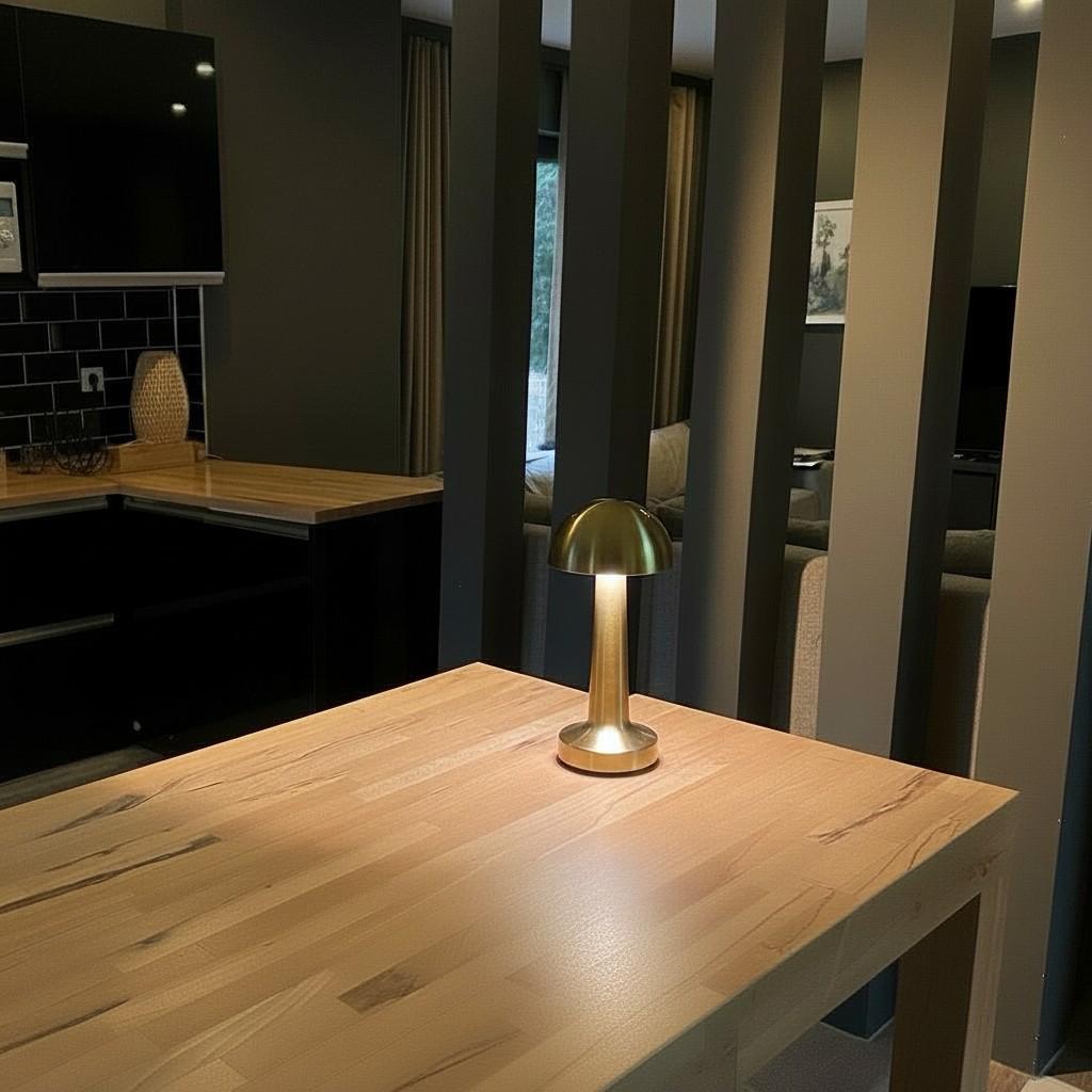 Golden Mushroom Table Lamp – Ambient Light Object | EVA HOME WORLD