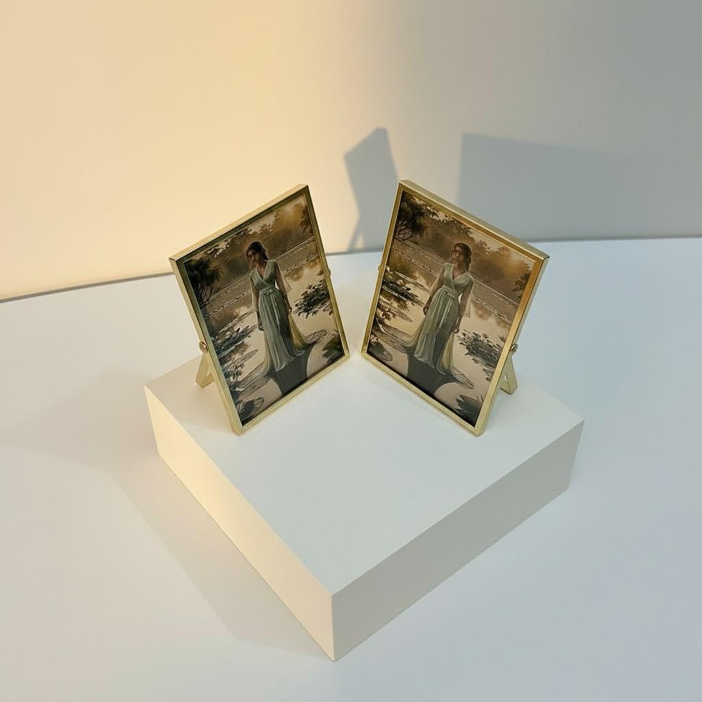 EVA HOME Energy Frame Set — Gold Small 10x15 Frame Duo — Luxury Ritual Decor with Energy Card