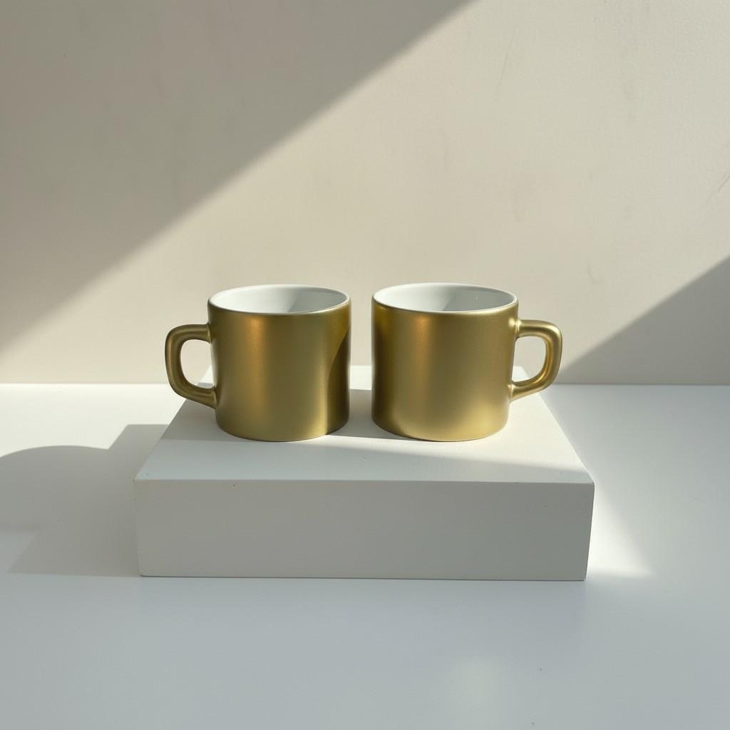 Golden Coffee Ritual Set (2 Pieces) – Warm Minimal Living