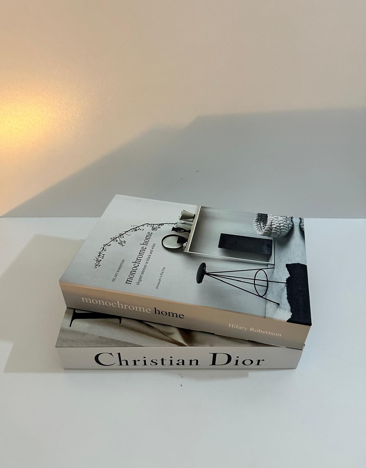 Luxury Decorative Book Box Set (2 Pieces) — Dior Inspired Coffee Table Storage Decor