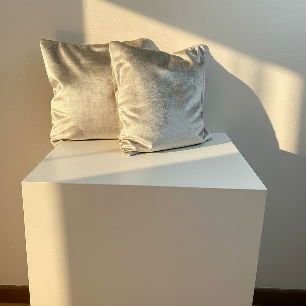 Set of 2 Silver Velvet Cushion Covers – Luxury Champagne Decorative Pillow Covers – Elegant Sofa Cushions
