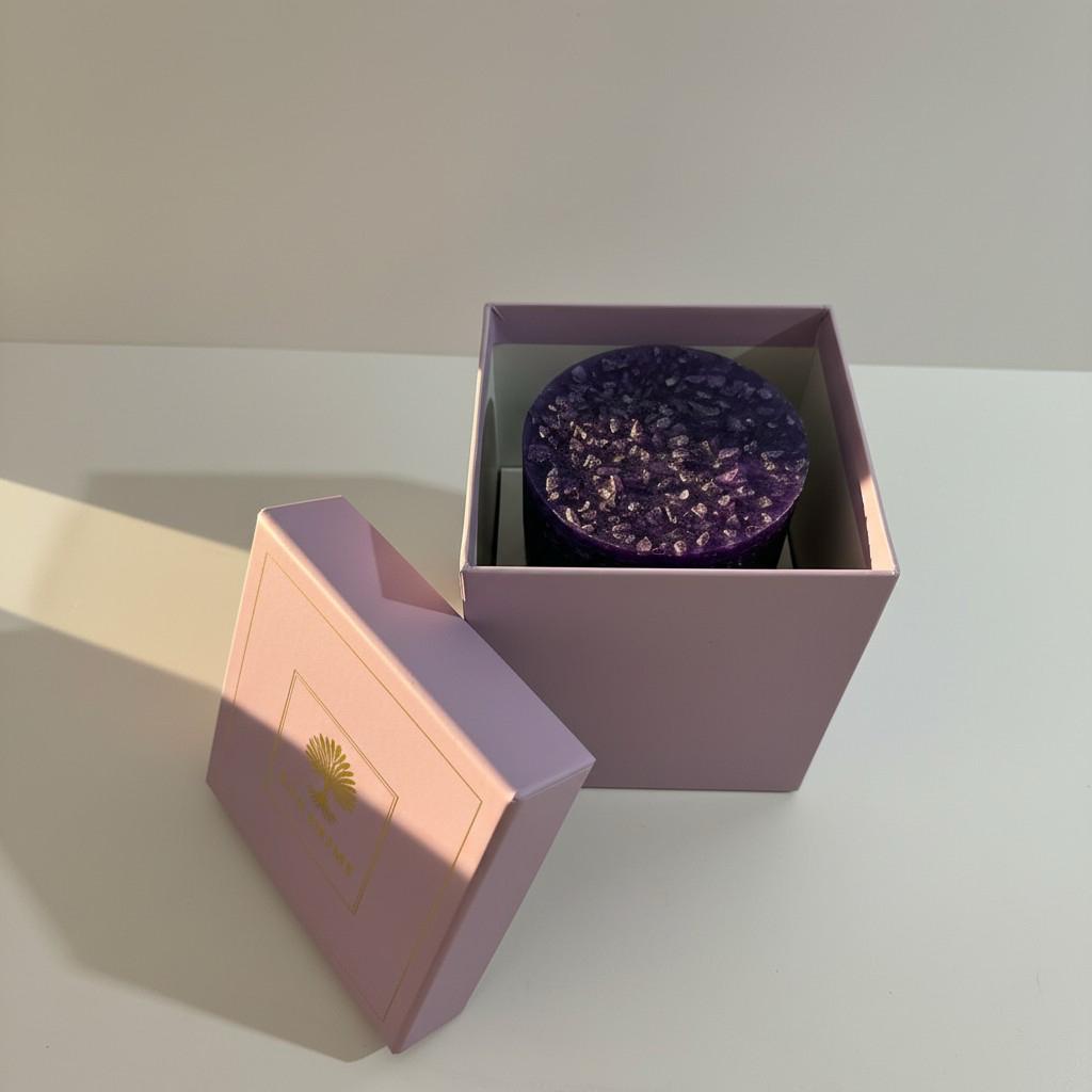 Lavender Peace – Amethyst Energy Ritual Candle | Luxury Crystal Soy Candle