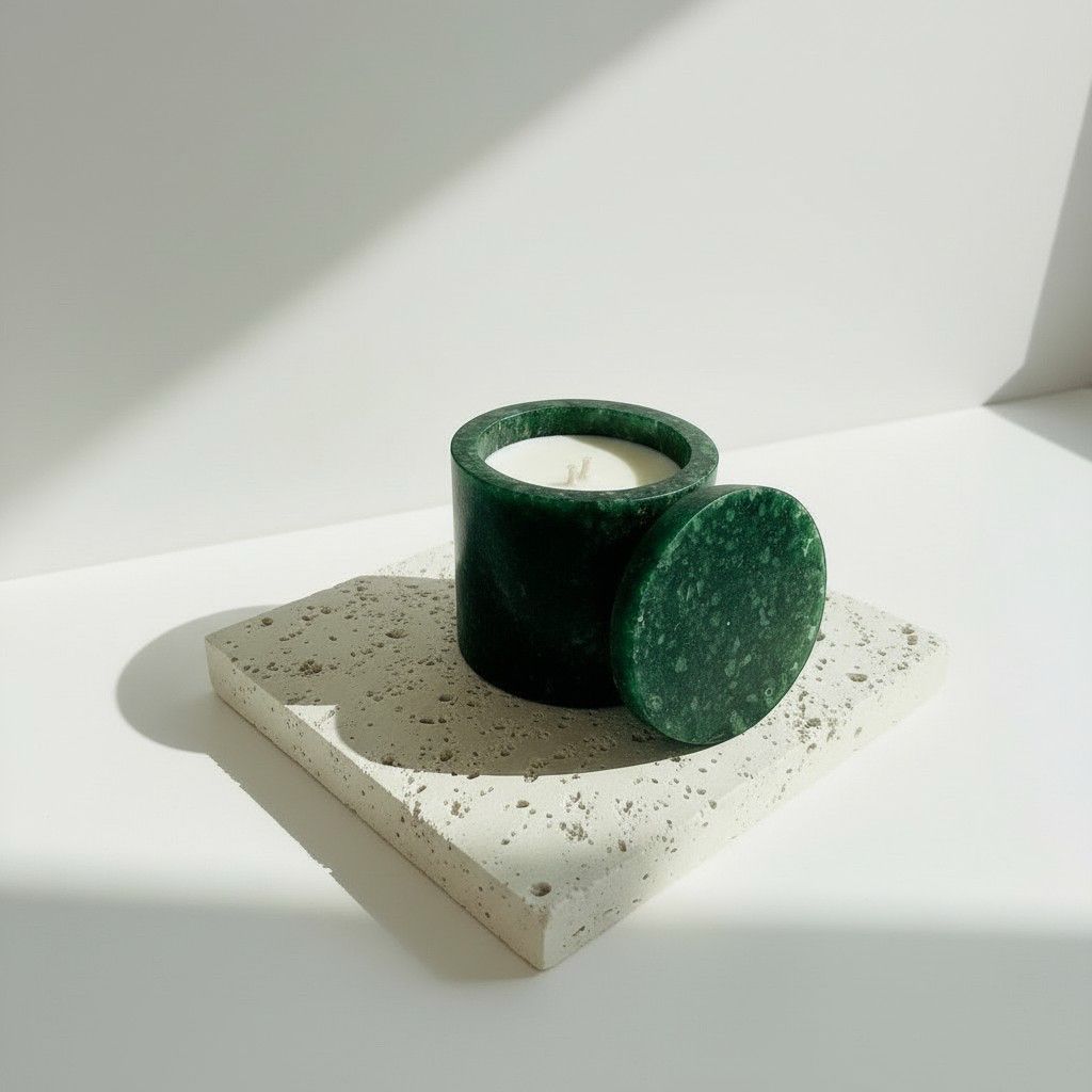 Sacred Oud – Jade Energy Ritual Candle | Luxury Crystal Soy Candle