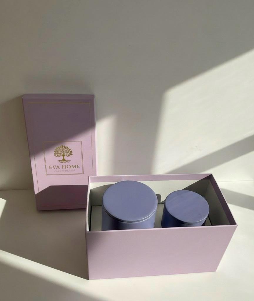 Lavender Peace – Stillness & Clarity Energy Candle Set (10×10 + 8×8 Luxury Soy Wax)