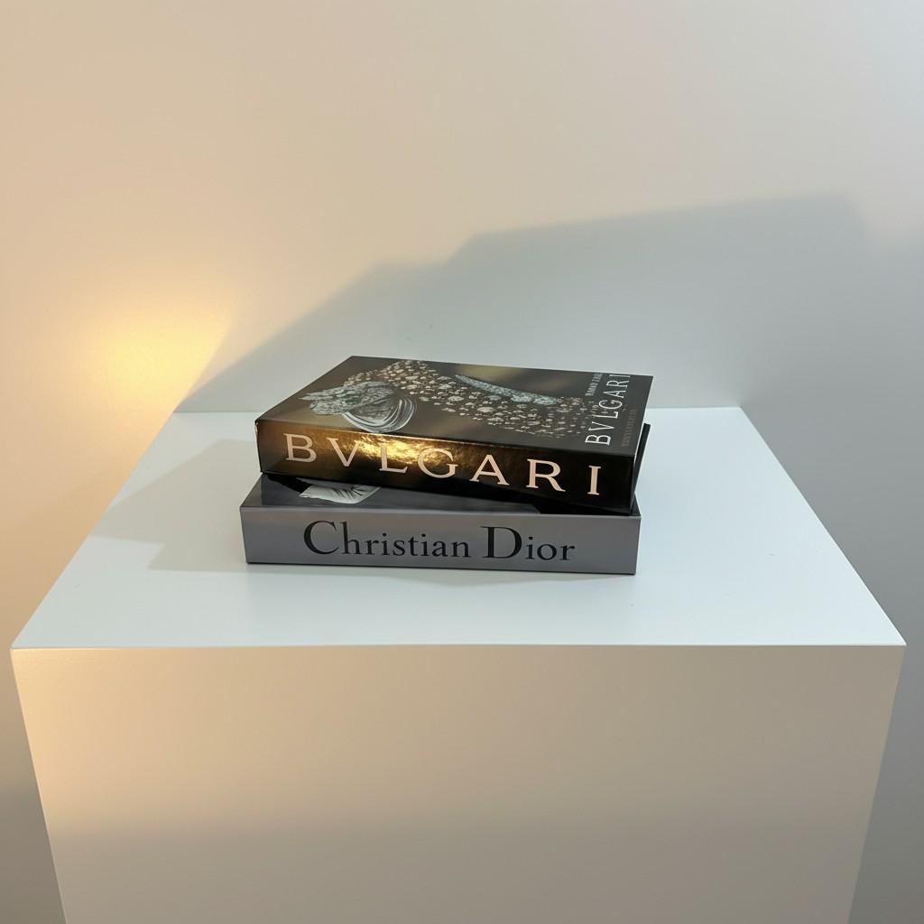 Luxury Decorative Book Box Set (2 Pieces) — Dior & Bulgari Inspired Coffee Table Decor