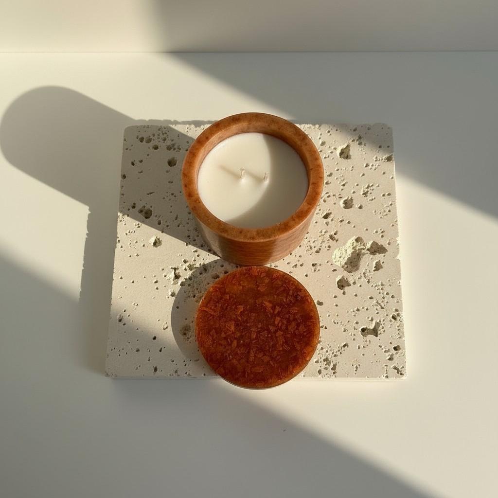 Citrus Harmony – Carnelian Energy Ritual Candle | Luxury Crystal Soy Candle