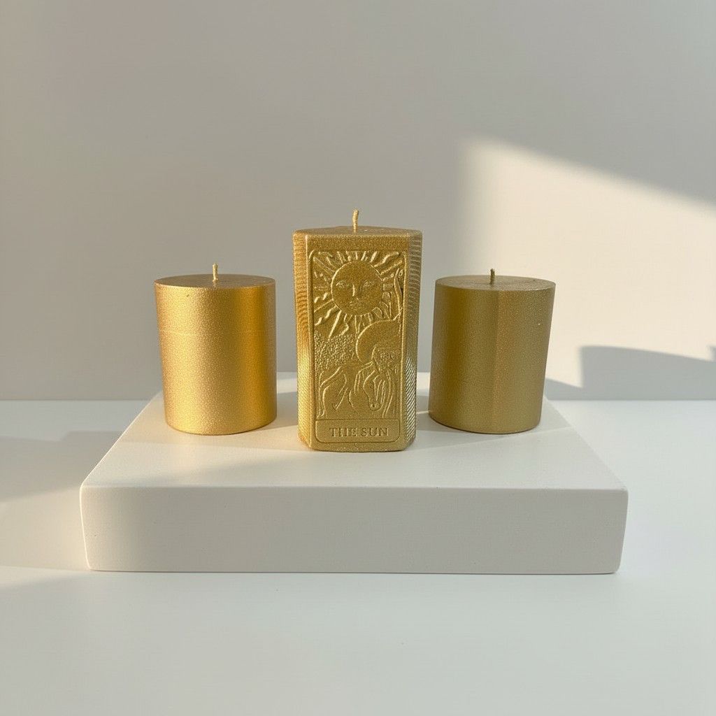 Golden Jasmine Tarot Ritual Refill Set – Set of 3 Light &amp; Renewal Energy Candles