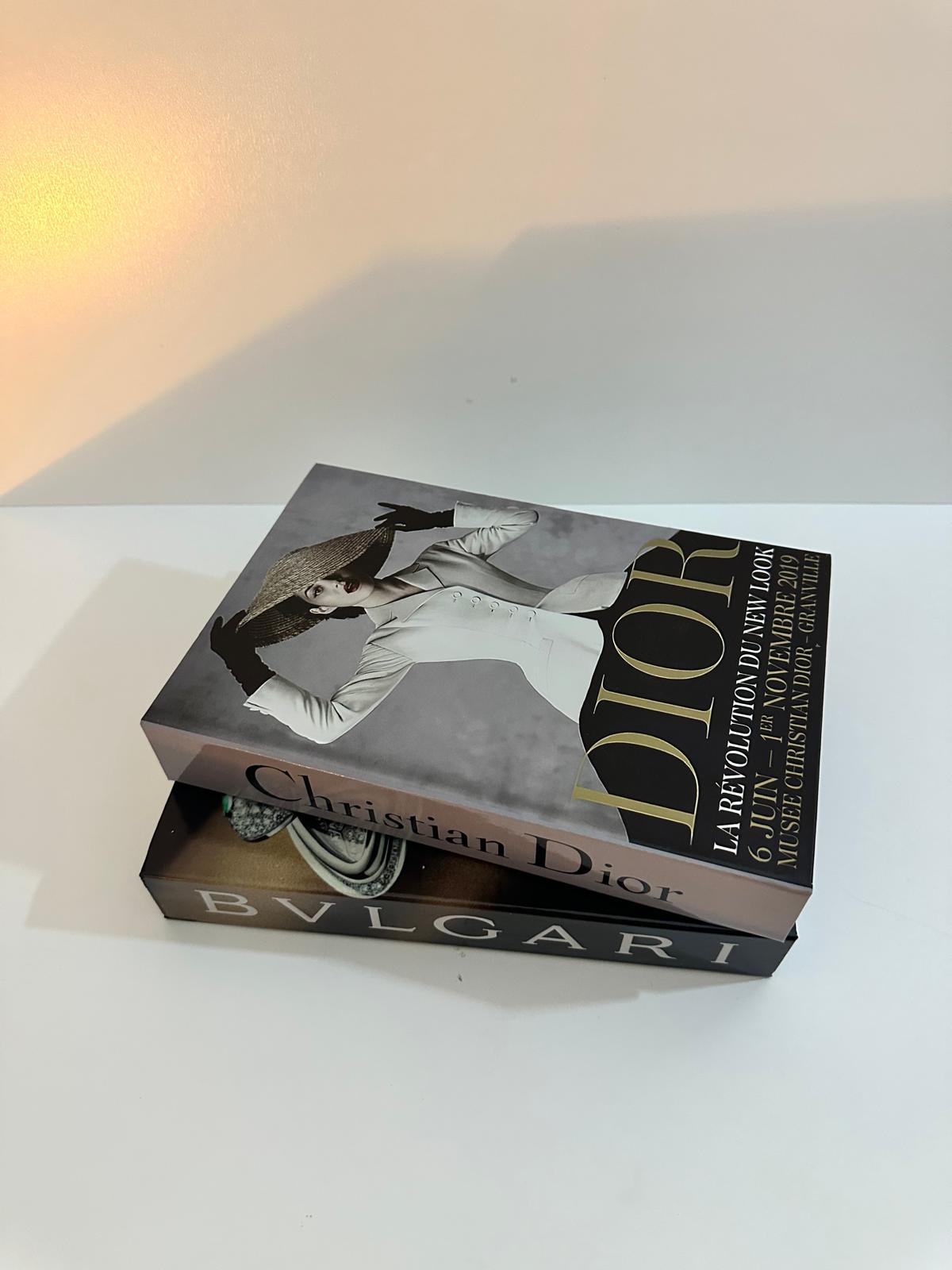 Luxury Decorative Book Box Set (2 Pieces) — Dior & Bulgari Inspired Coffee Table Decor