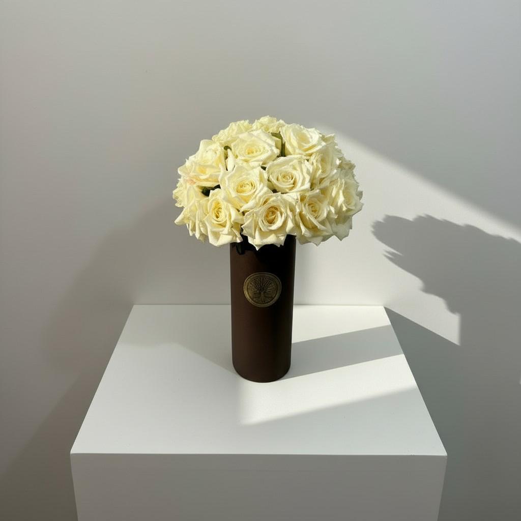 Golden Jasmine Tall Decorative Vase 10x25 — Luxury Ritual Interior Piece