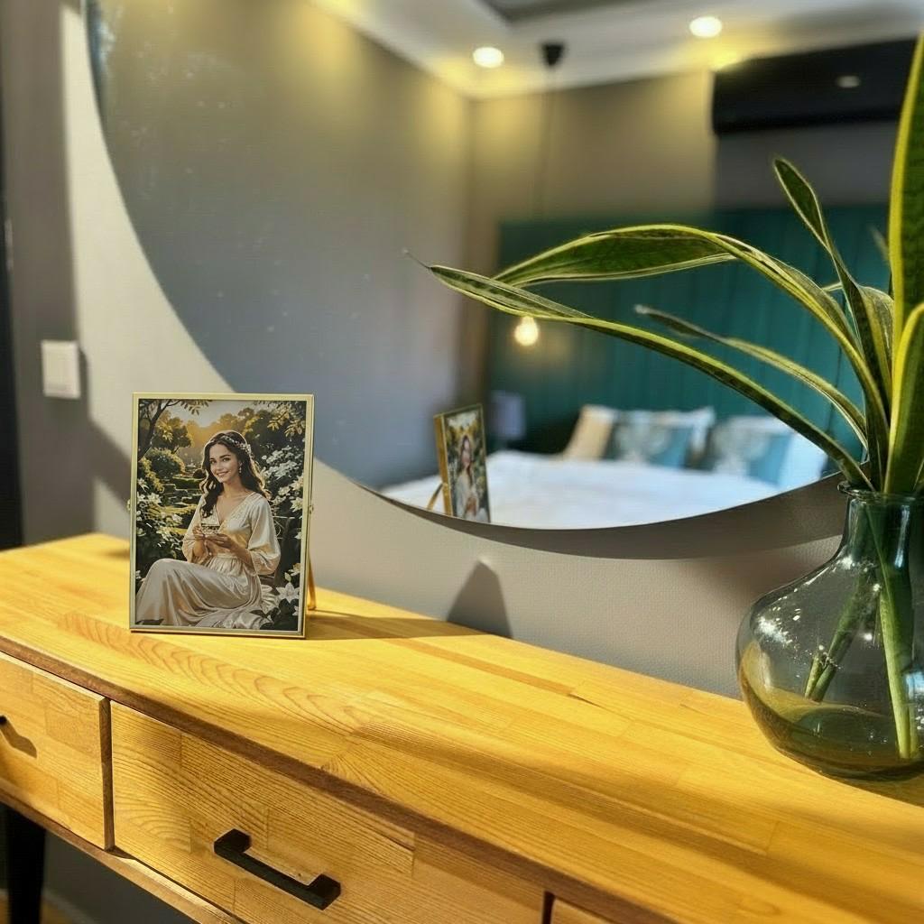 EVA HOME Energy Frame Set — Mixed 10x15 & 13x18 Gold Frame Duo — Luxury Ritual Wall Decor with Energy Card
