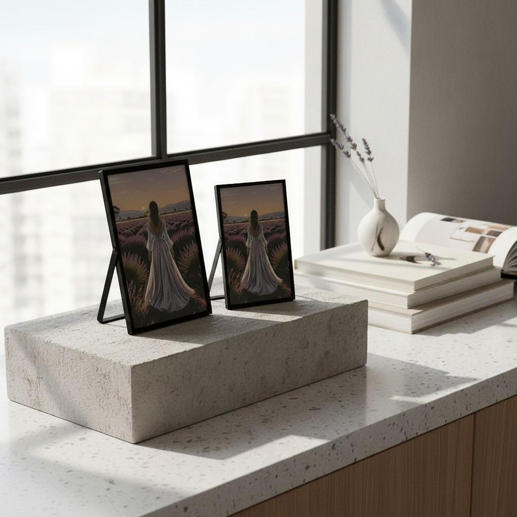 EVA HOME Energy Frame Set — Mixed 10x15 & 13x18 Black Frame Duo — Luxury Ritual Wall Decor with Energy Card