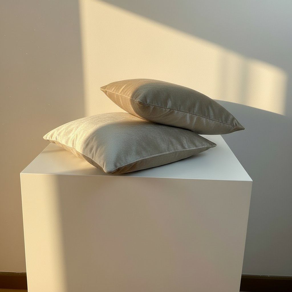 Set of 2 Silver Velvet Cushion Covers – Luxury Champagne Decorative Pillow Covers – Elegant Sofa Cushions
