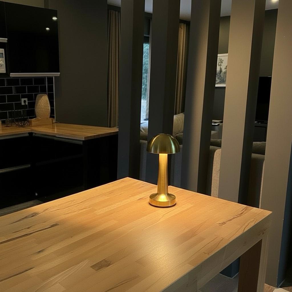Golden Mushroom Table Lamp – Ambient Light Object | EVA HOME WORLD