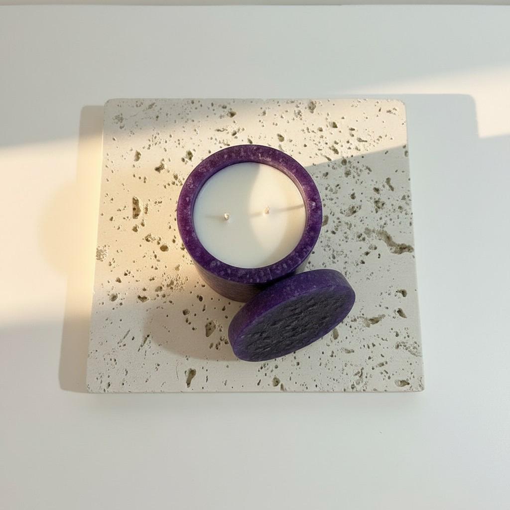 Lavender Peace – Amethyst Energy Ritual Candle | Luxury Crystal Soy Candle