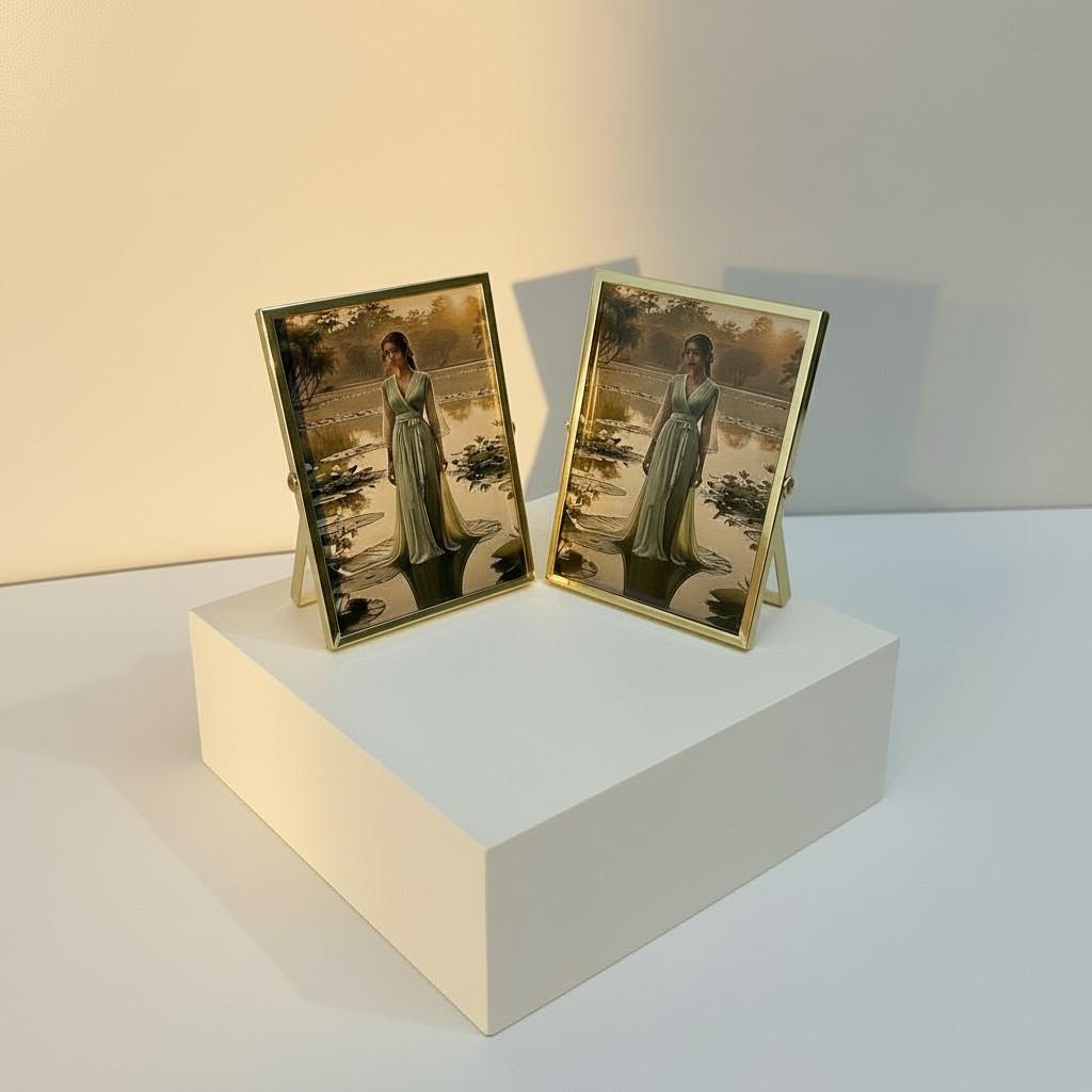 EVA HOME Energy Frame Set — Gold Small 10x15 Frame Duo — Luxury Ritual Decor with Energy Card