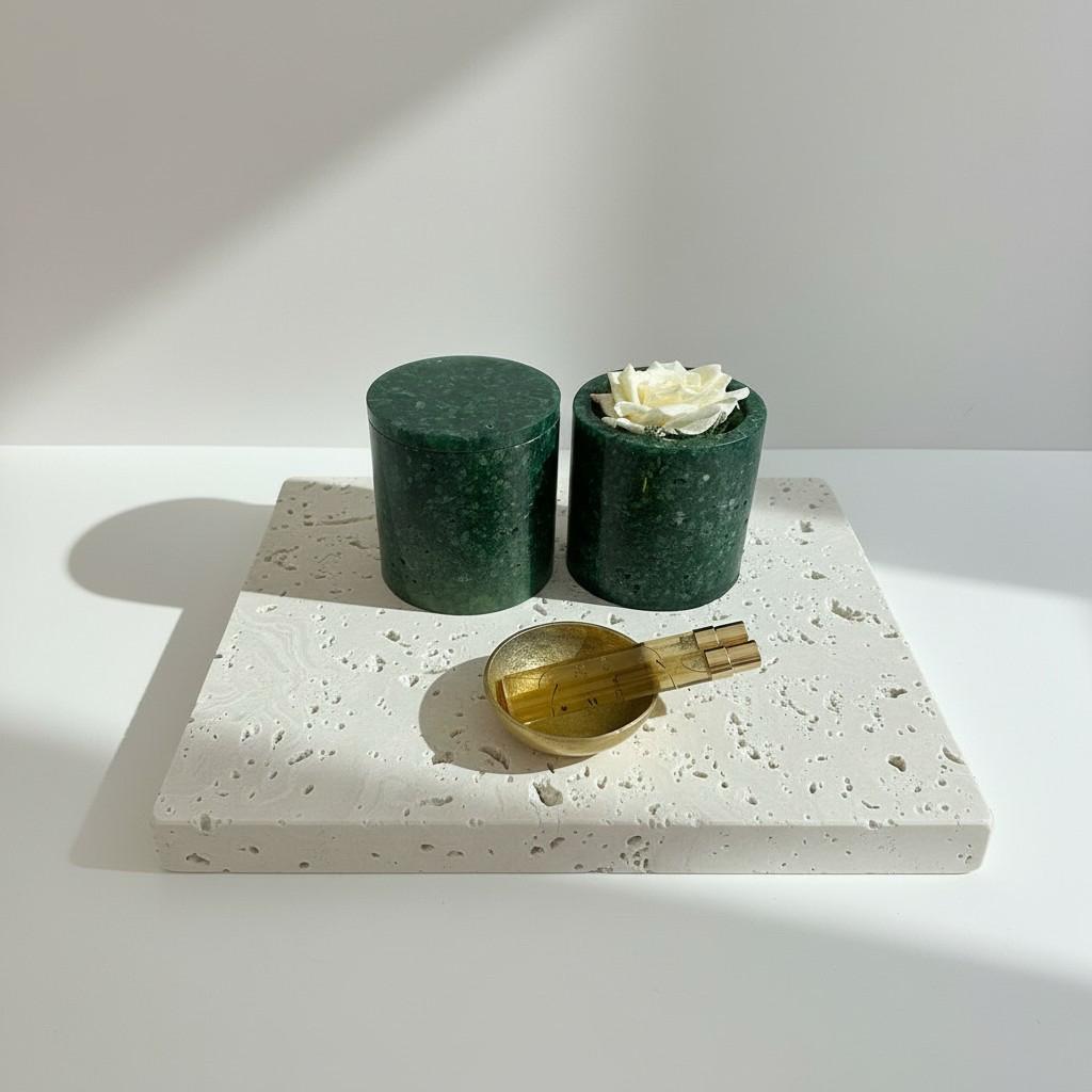 Sacred Oud – Jade & Aventurine Energy Ritual Candle | Luxury Crystal Soy Candle